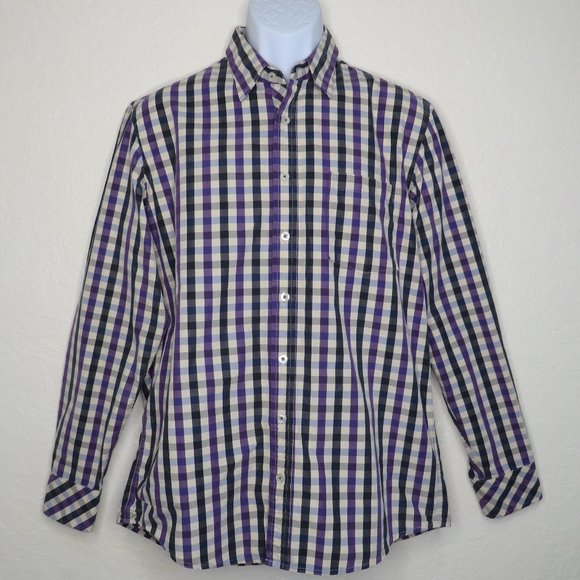 Arturo Calle* Men's Long Sleeve Button Down Curved Hem Chest Pocket Shirt~ Large - Picture 1 of 11